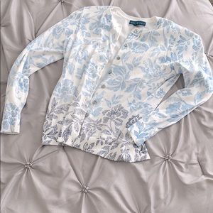 Blue Floral Detail Cardigan